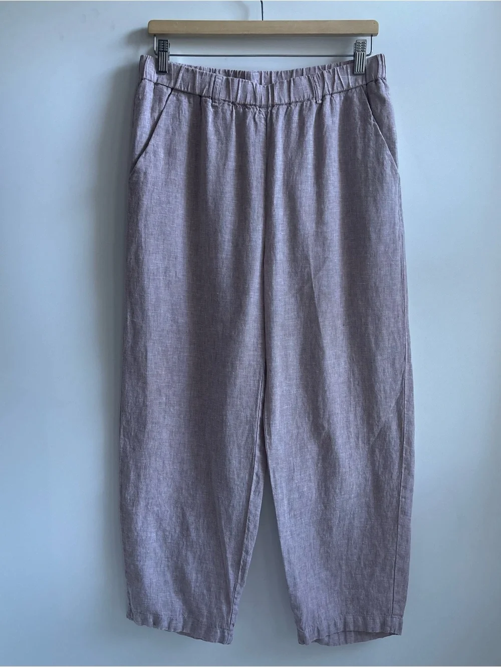 Quince 100% European Linen Pants Vintage Pink Chambray Medium